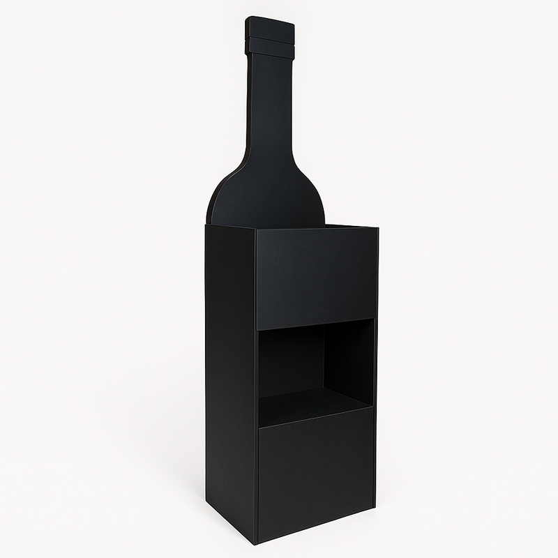 Black Two -Shelf Wine Bottle Display